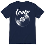 Navy Crate Digger Vinyl Records t-shirt - vinyl record print, gift for vinyl collectors, GitGraf