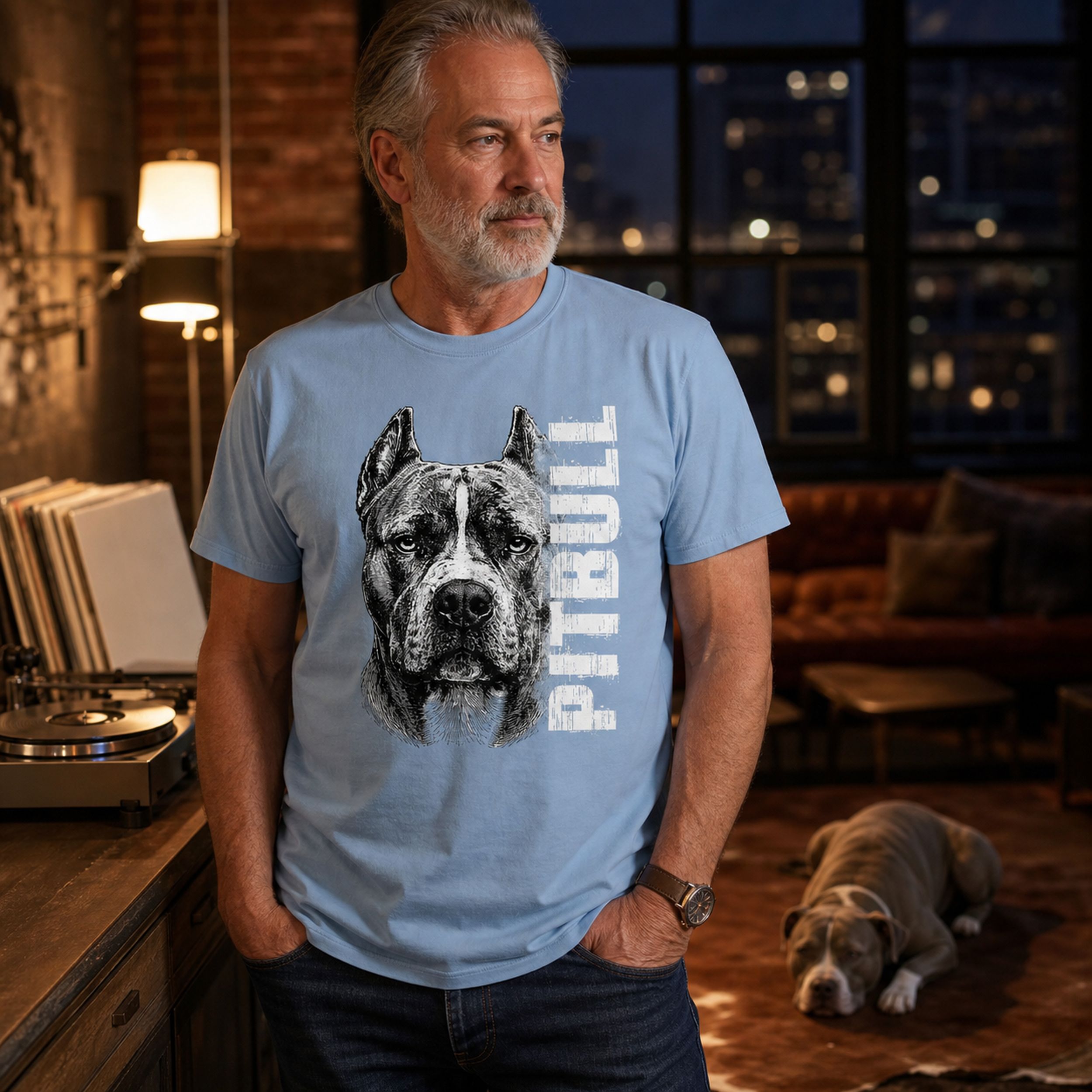 Koszulka z Psem - Pitbull - kolorowy | Prezent dla Miłośnika Psów