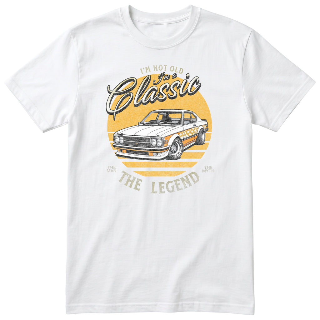 White I'm Not Old I'm a Classic t-shirt - retro sports car birthday gift for him