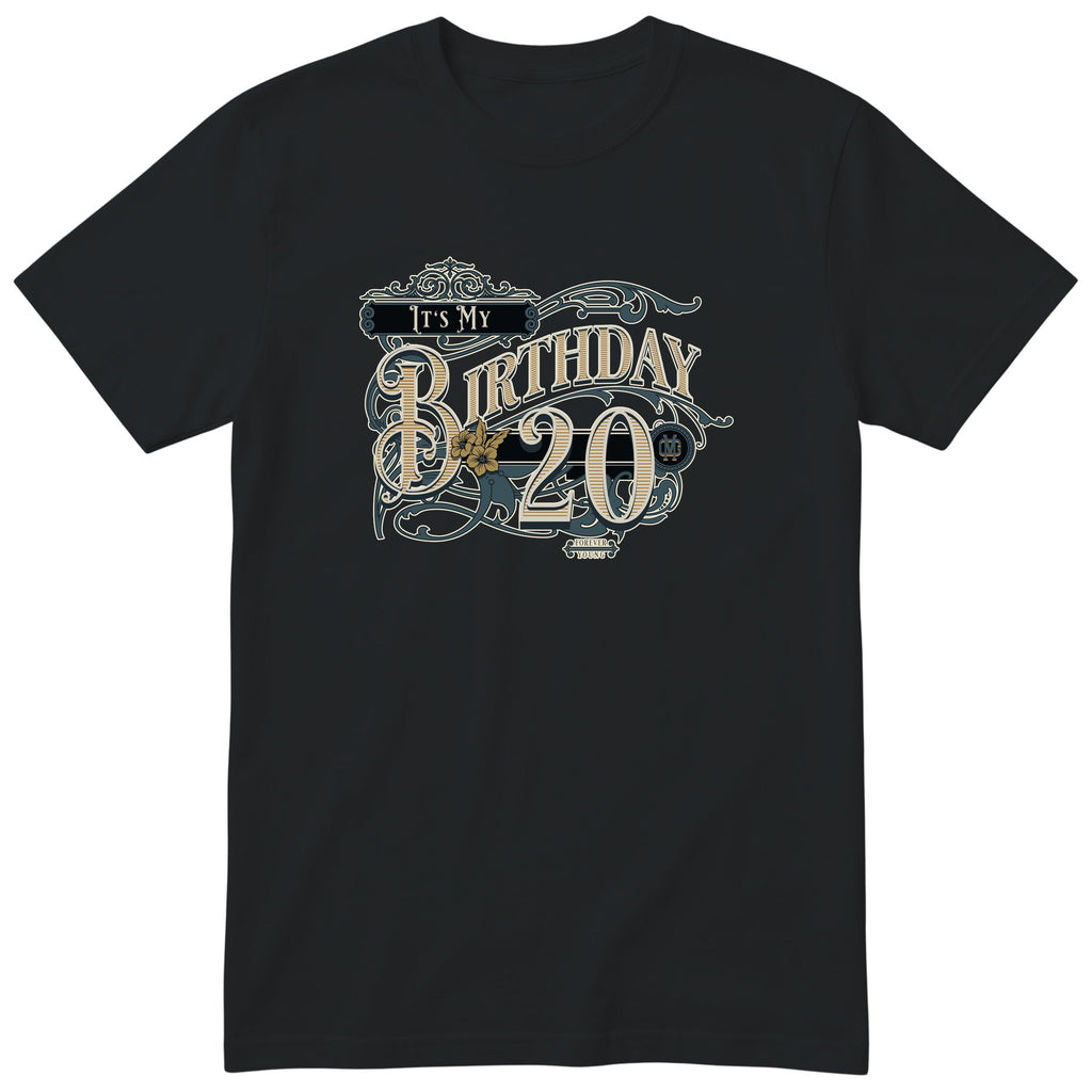 Its My Birthday 20 unisex vintage t-shirt Black