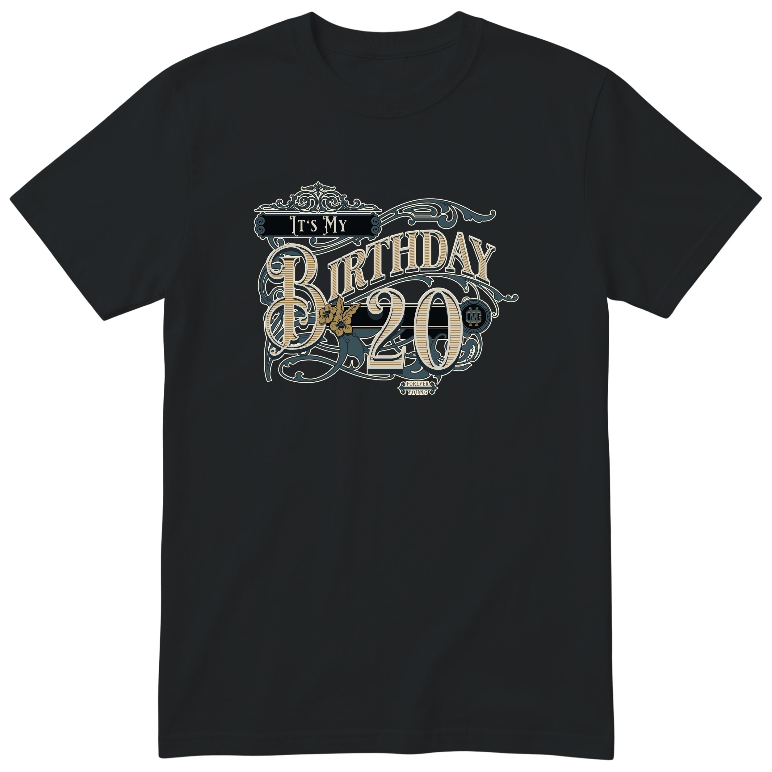 Its My Birthday 20 unisex vintage t-shirt Black