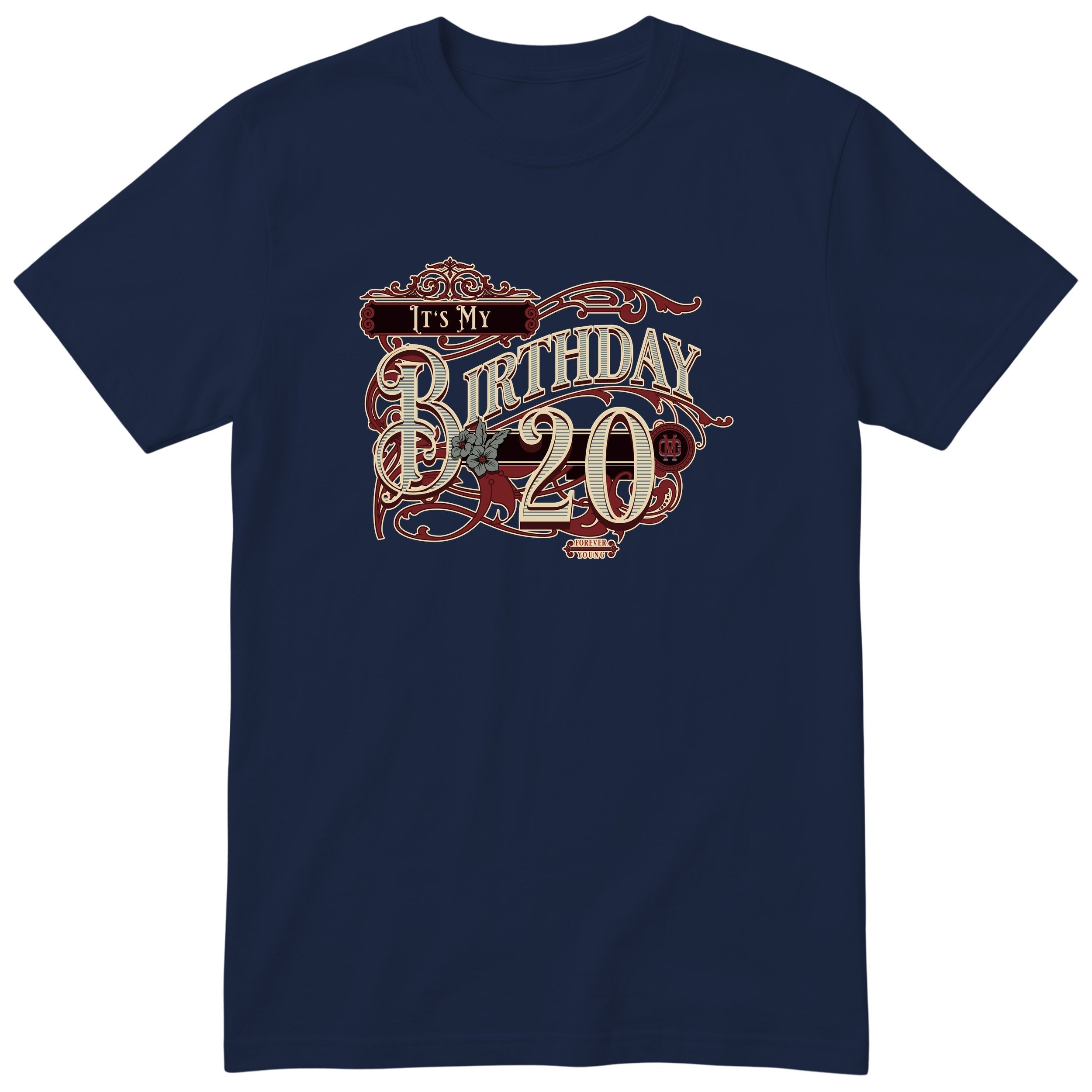 It's My Birthday 20 retro tee - navy