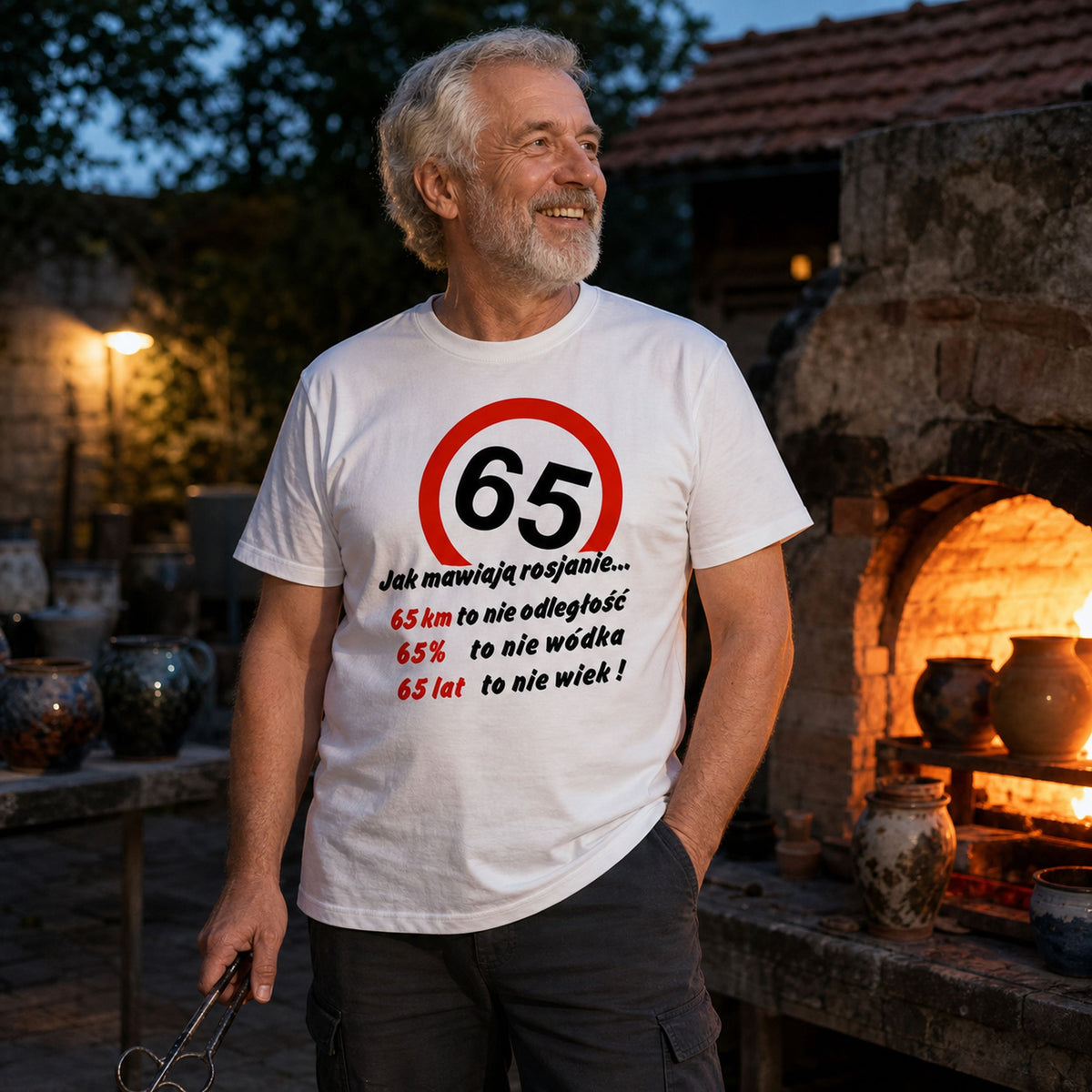 Koszulka na 65 Urodziny - 65 Lat To Nie Wiek, Śmieszny Prezent