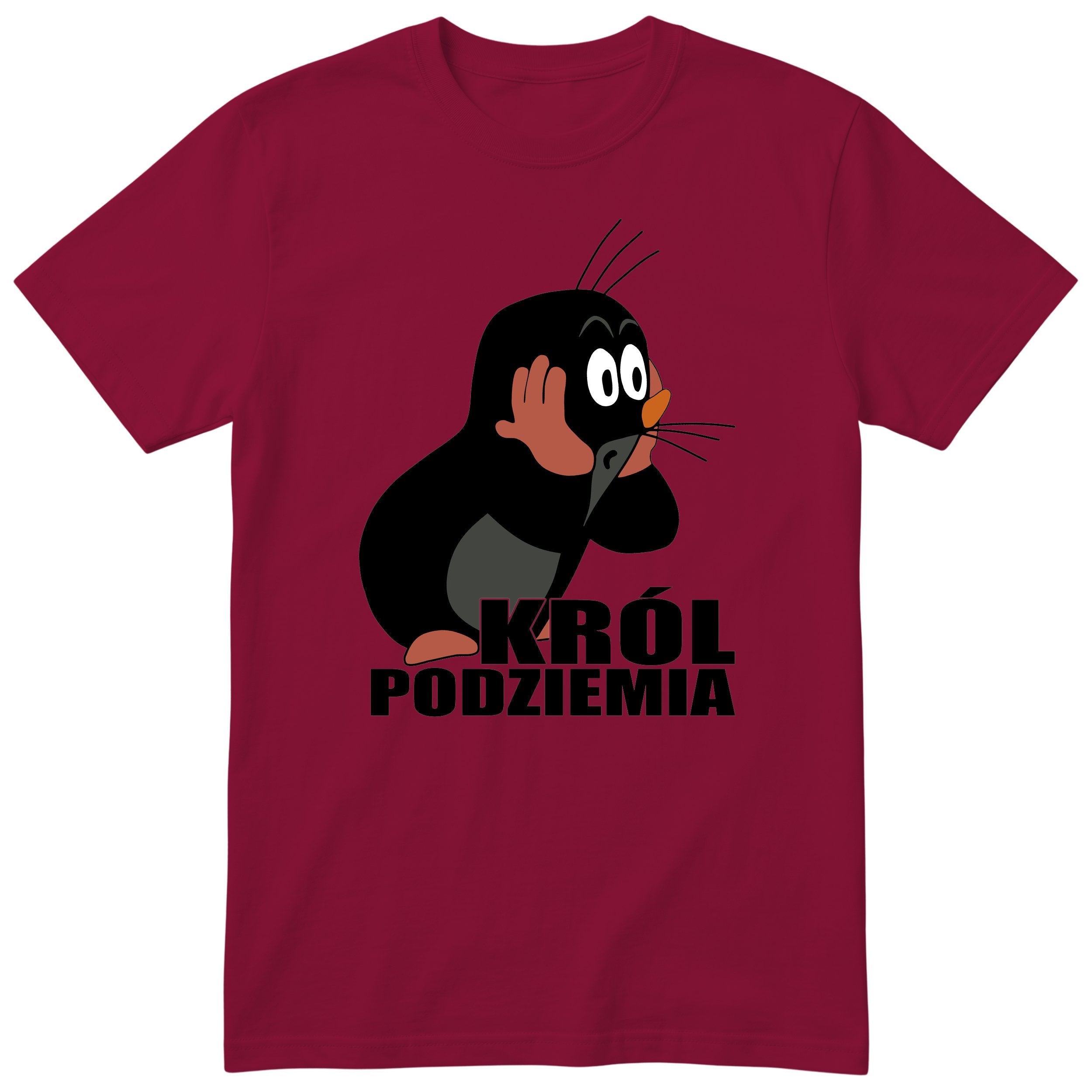 Krecik Krol Podziemia koszulka bordowa