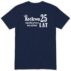 Granatowa koszulka „Królowa skończyła właśnie 25 lat” z koroną - polski nadruk na 25 urodziny, prezent dla siostry
