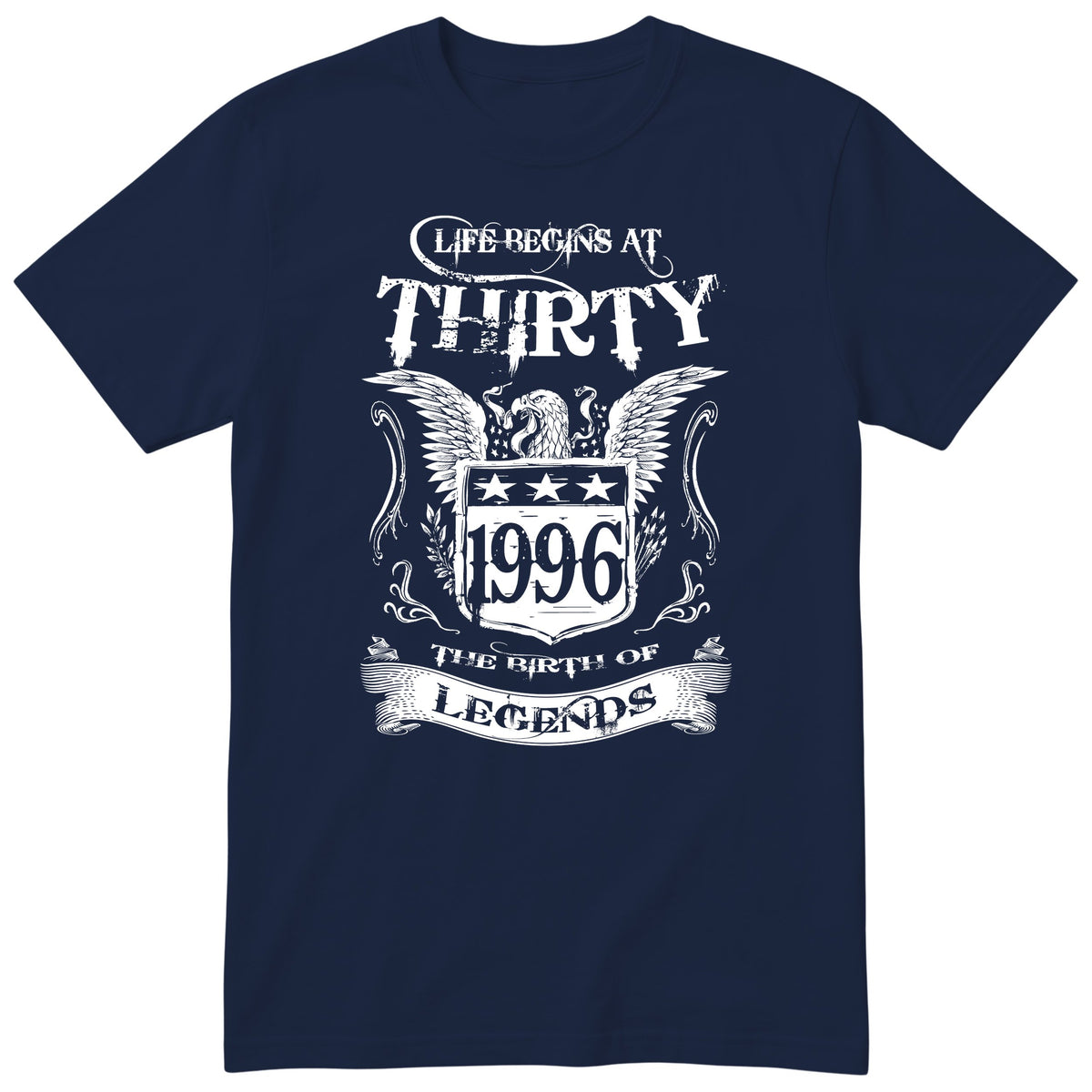 Navy Life Begins At Thirty t-shirt - 30th birthday gift for him with an eagle crest