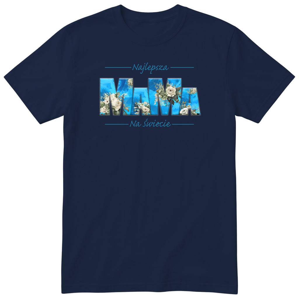 Koszulka granatowa - Najlepsza Mama Na Świecie Blue Floral
