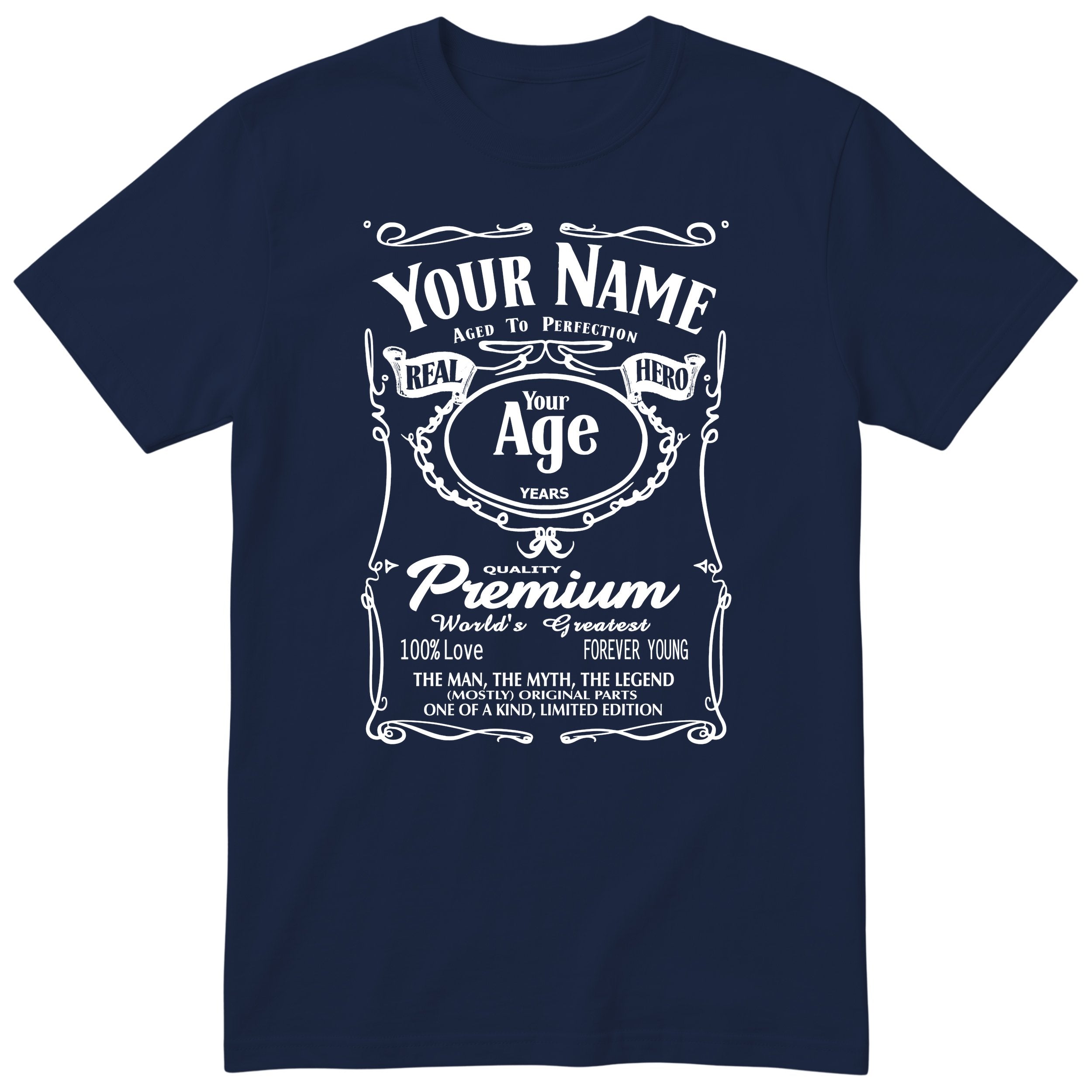 Legend Personalised Birthday T-Shirt for Him - Navy