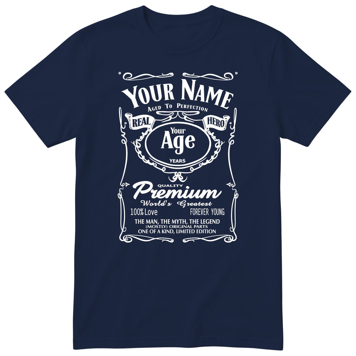 Legend Personalised Birthday T-Shirt for Him - Navy