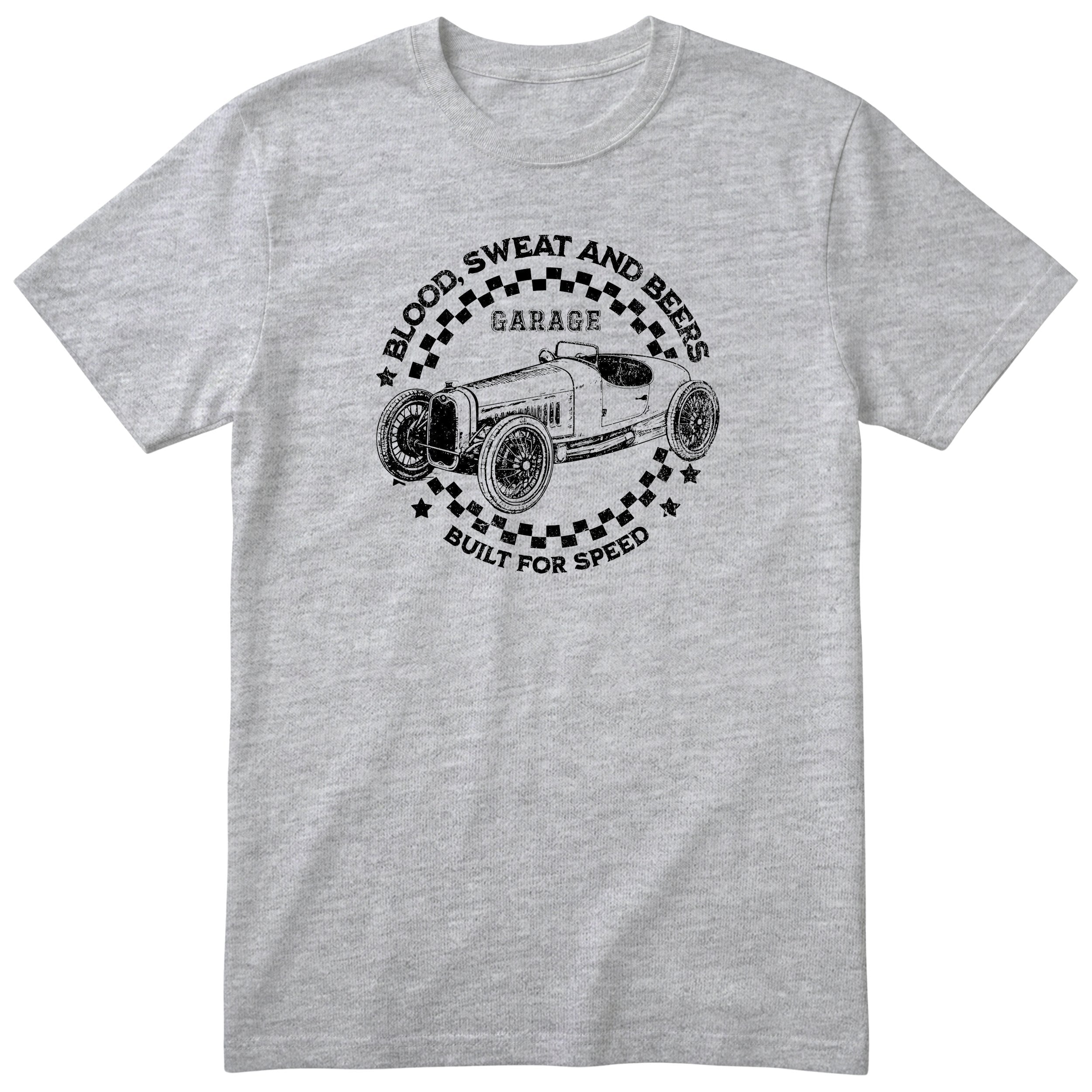 Blood Sweat and Beers Garage tee heather grey front