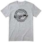 Live Fast Drive Hard garage tee heather grey front