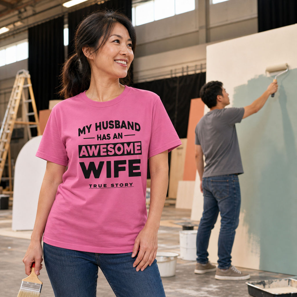 Koszulka dla Żony - My Husband Has An Awesome Wife | Od Męża