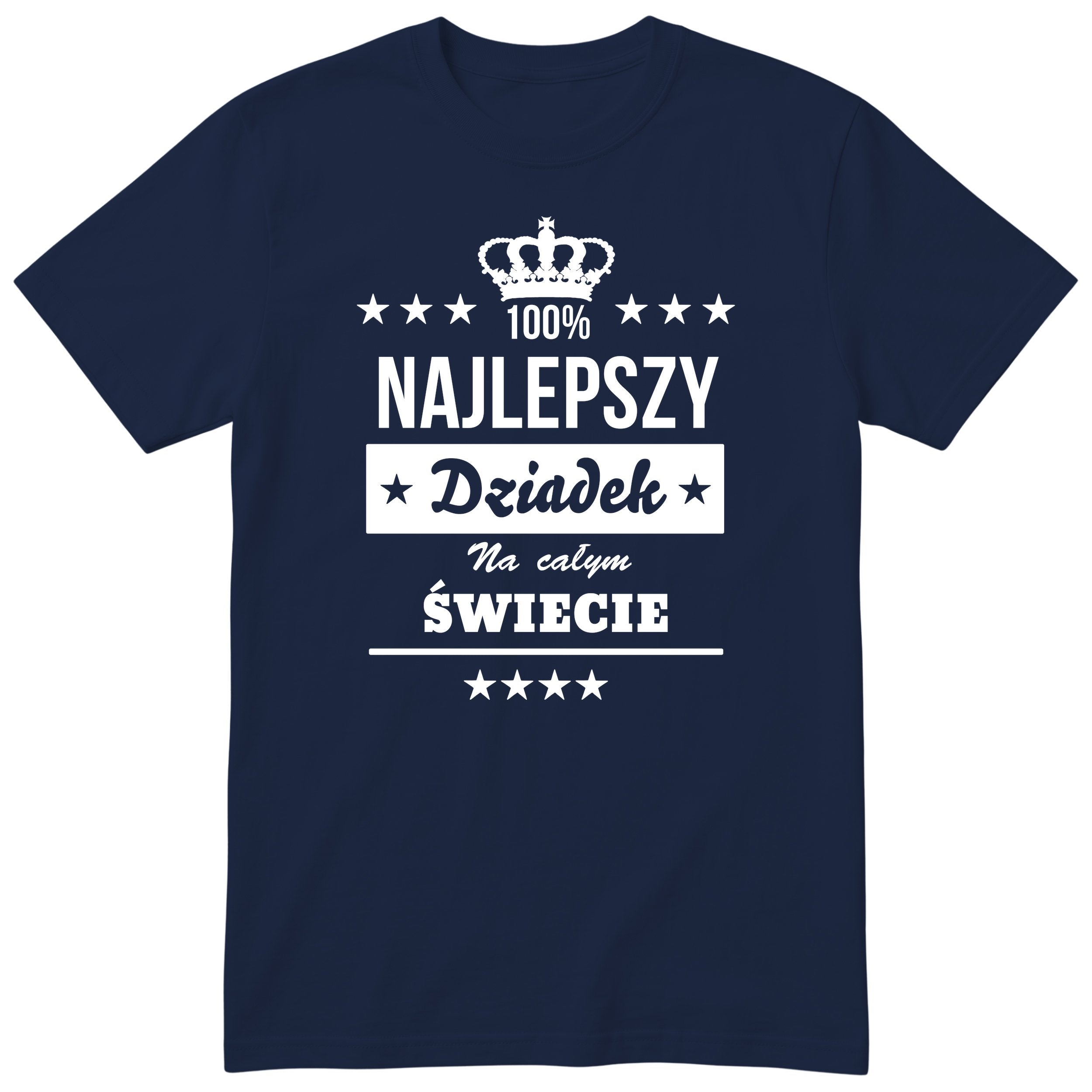 Granatowa koszulka 100% Najlepszy Dziadek Na Całym Świecie