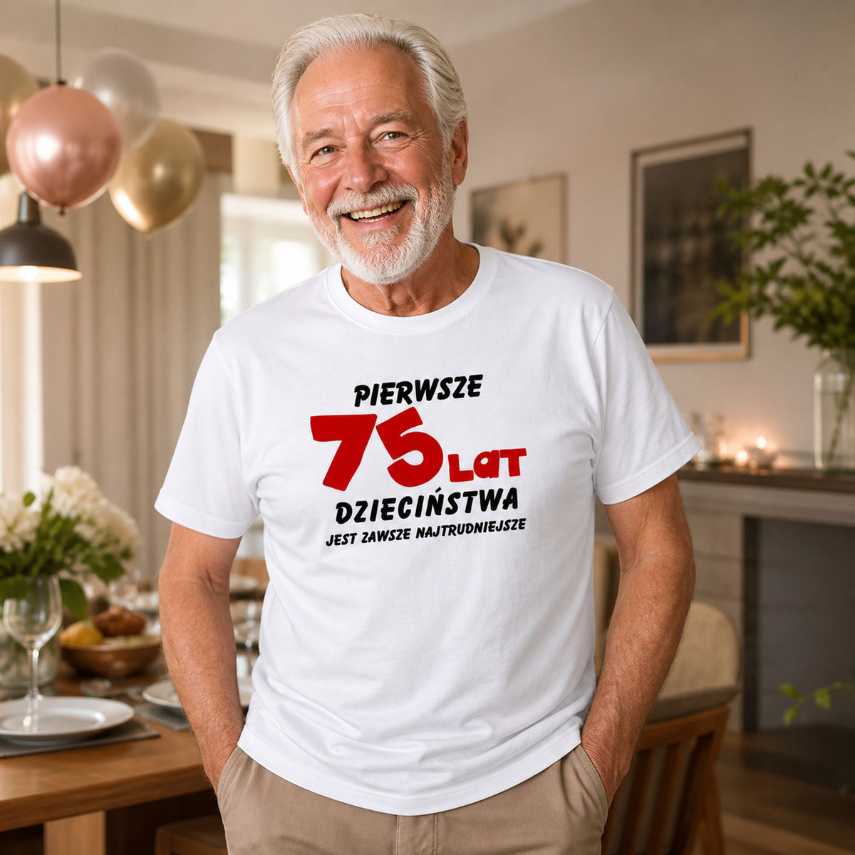 Koszulka na 75 Urodziny - Śmieszny Prezent od Znajomych