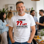Koszulka Personalizowana na Urodziny - Czerwony Nadruk z Wiekiem