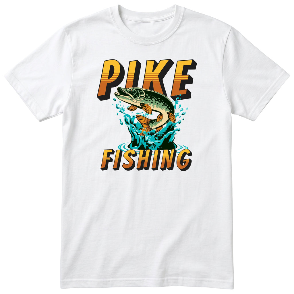 Pike Fishing T-Shirt - Gift for Anglers and Fishermen - White