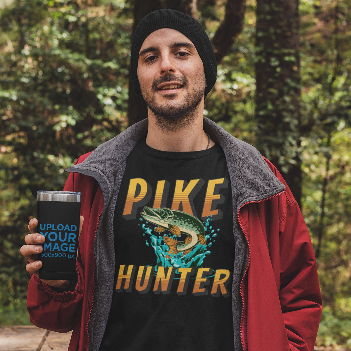 Pike Hunter T-Shirt - Pike Fishing Gift for Him - lifestyle photo 3 of 4