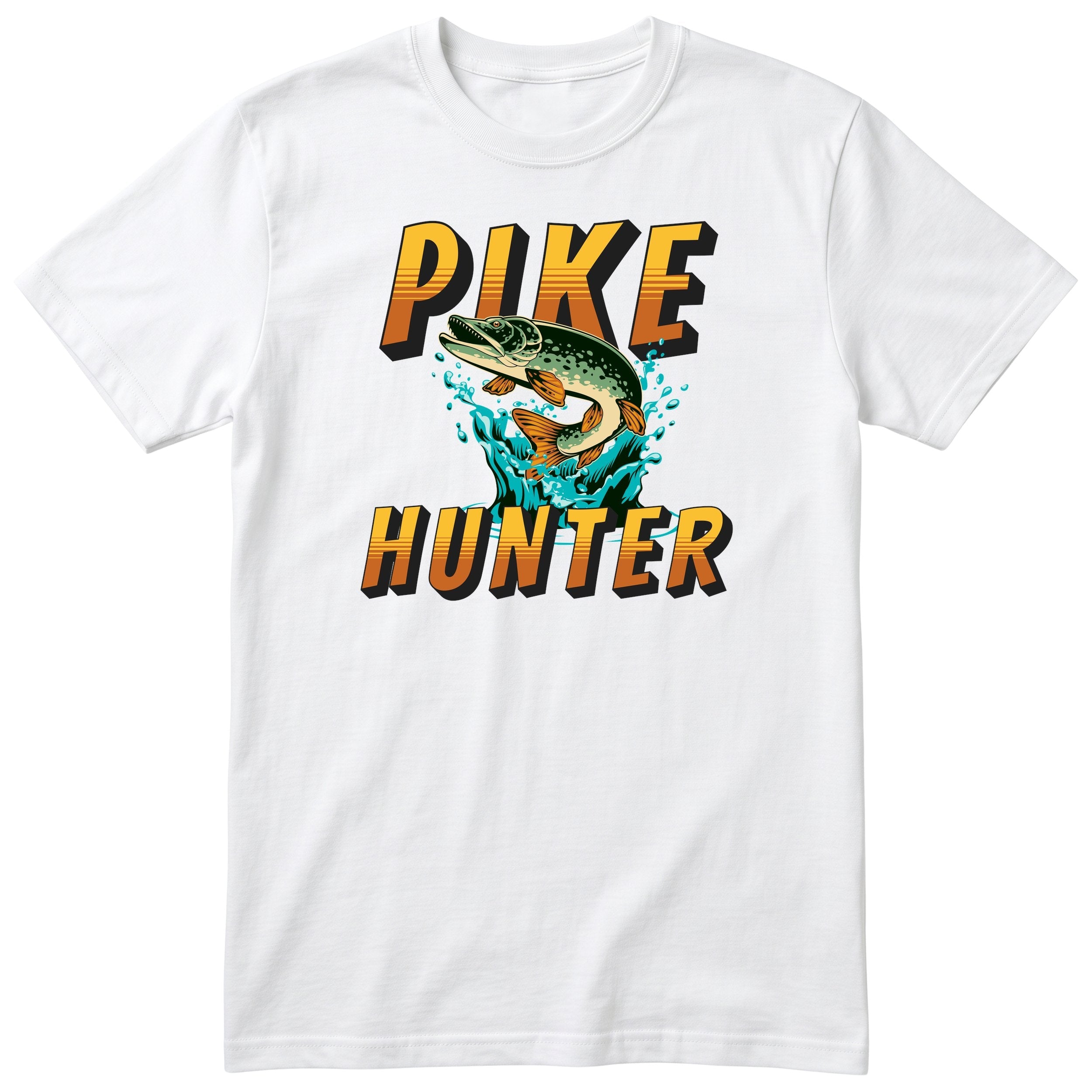 Pike Hunter Fishing T-Shirt - Gift for Anglers | Fisherman Tee - White