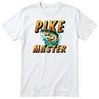 Pike Master Fishing T-Shirt - Funny Angler Gift Tee for Men - White