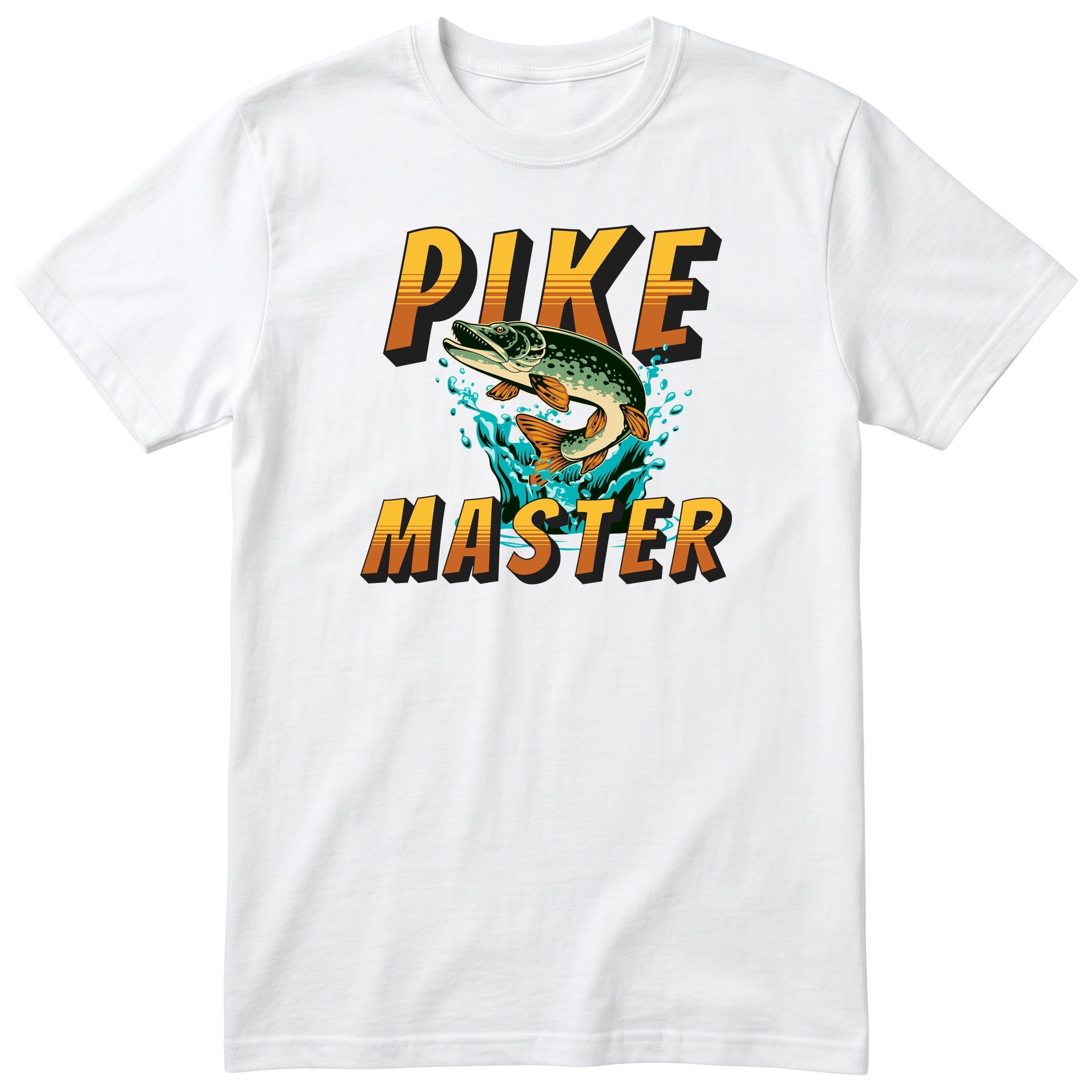 Pike Master Fishing T-Shirt - Funny Angler Gift Tee for Men - White