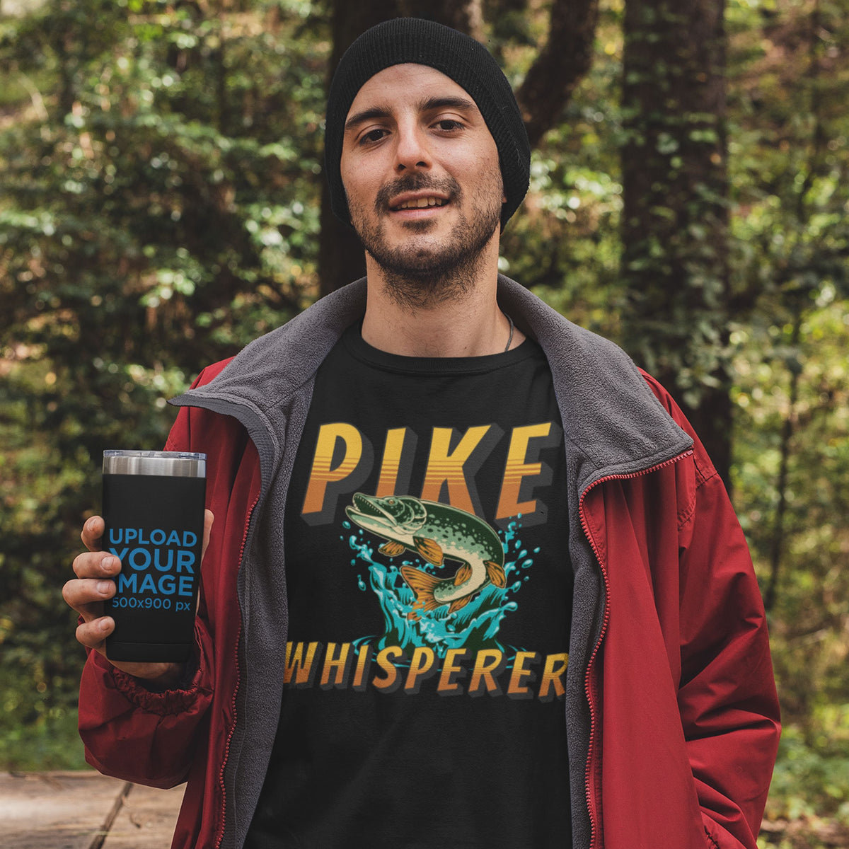 Pike Whisperer T-Shirt - Pike Fishing Gift for Him - lifestyle photo 3 of 4