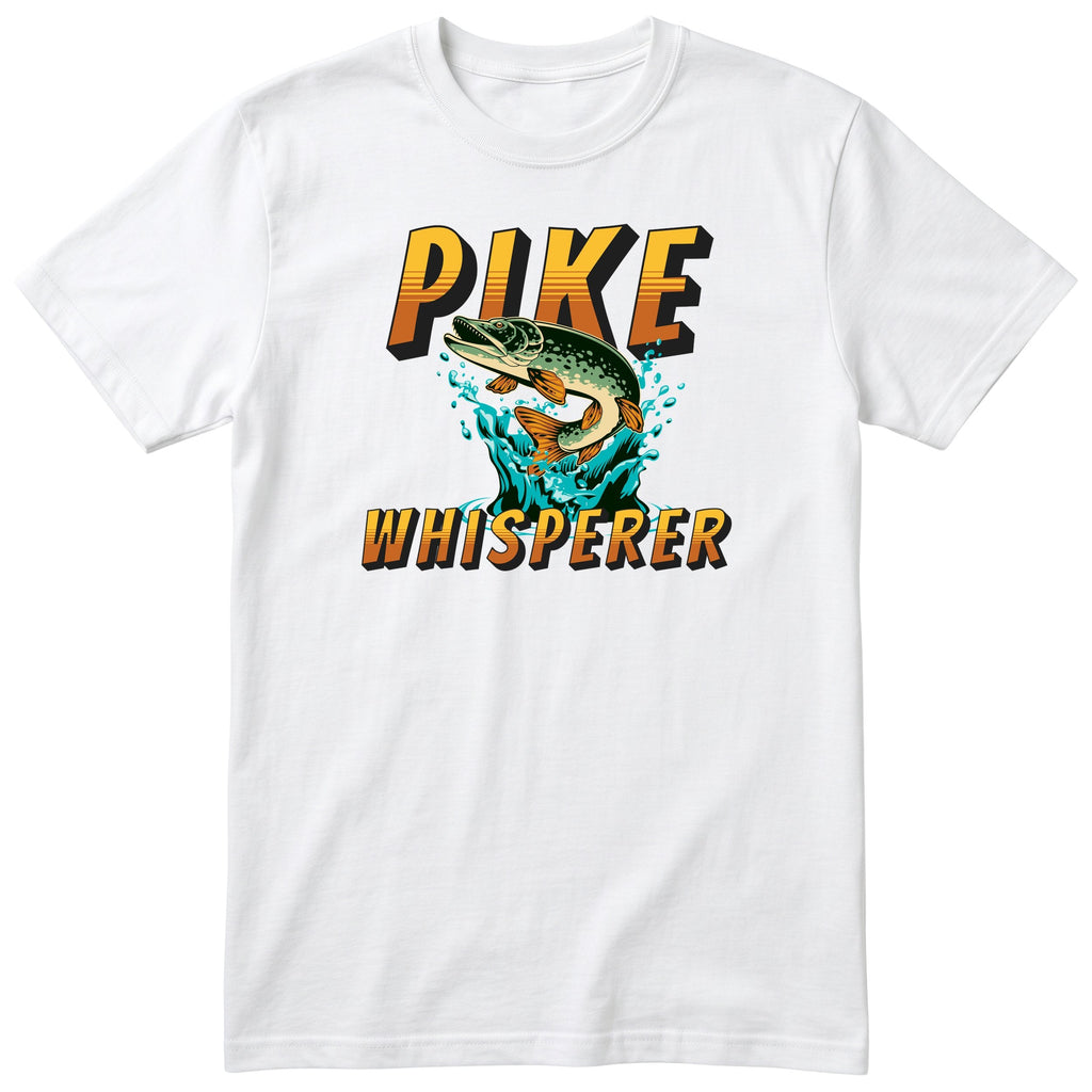 Pike Whisperer T-Shirt | Funny Pike Fishing Gift for Anglers - White