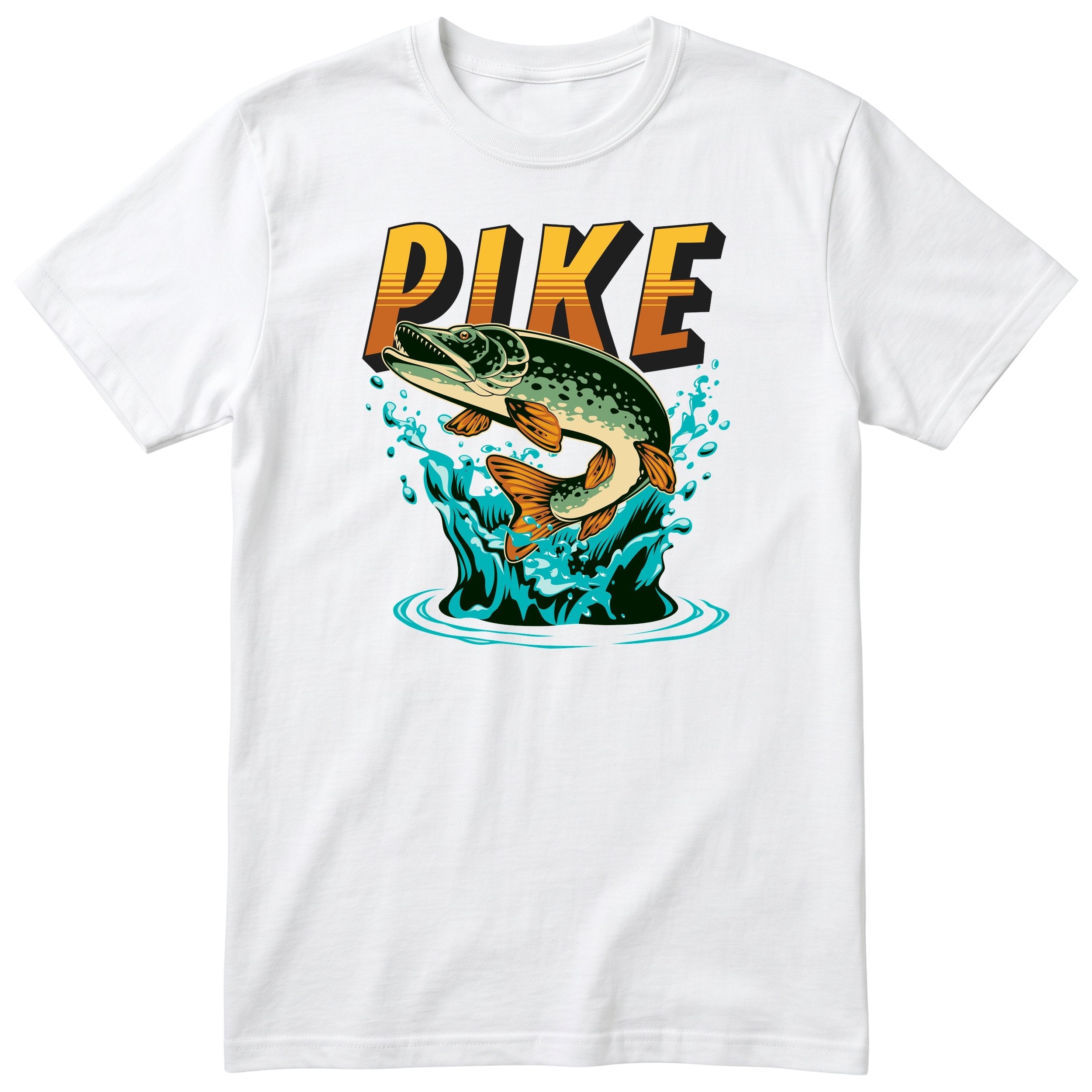 Pike Fishing T-Shirt | Angler Gift for Dad | Fisherman Tee - White