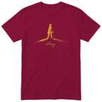 Pray T-Shirt | Gold Prayer Hands Faith Tee | Christian Gift - Burgundy