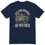 Navy Cycling Grandad T-Shirt t-shirt - vintage road bike with drop handlebars, warm sepia tones, gift for grandad