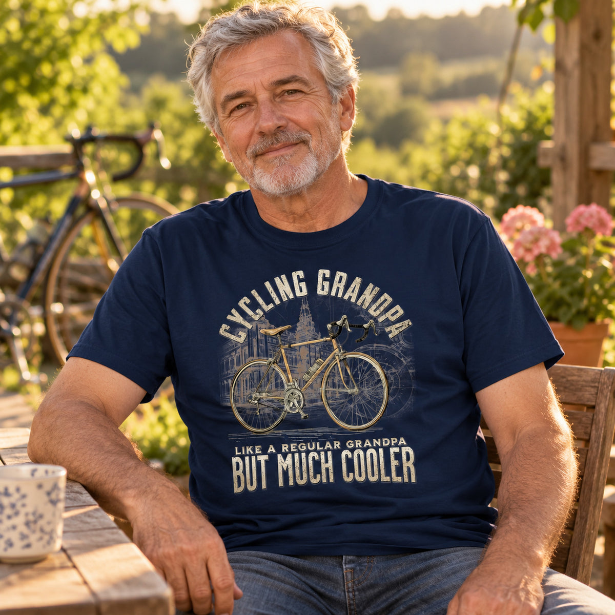 Cycling Grandpa - Śmieszna Koszulka dla Dziadka Rowerzysty