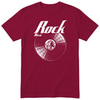 Burgundy Rock Music Vinyl Records t-shirt - vinyl record print, gift for rock fans, GitGraf