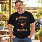Highway To Hell Dark Gold - Koszulka Motocyklowa ze Szkieletem