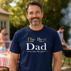 The Best Dad in the World Exclusive t-shirt in navy - dad at a family barbecue, gift for dad