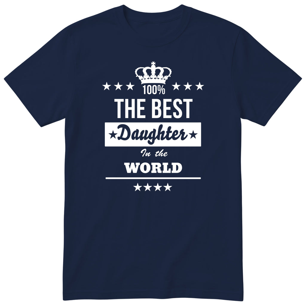 The Best Daughter In The World t-shirt - one-colour crown badge design, gift for daughter