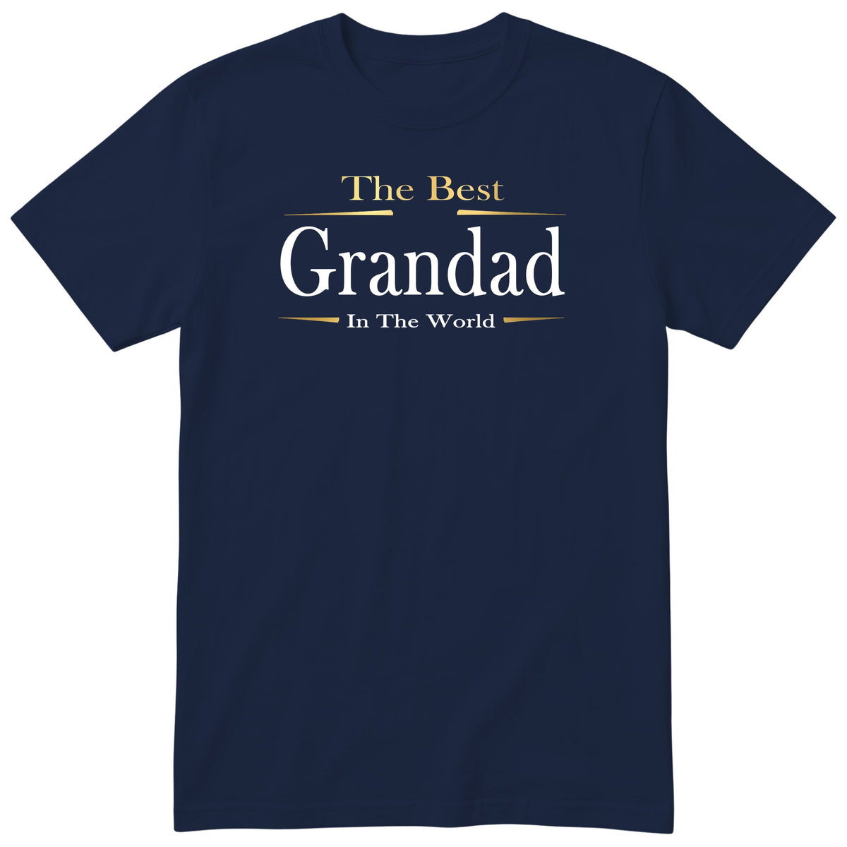 Navy The Best Grandad In The World Exclusive t-shirt with gold lettering - gift from the grandkids, English print