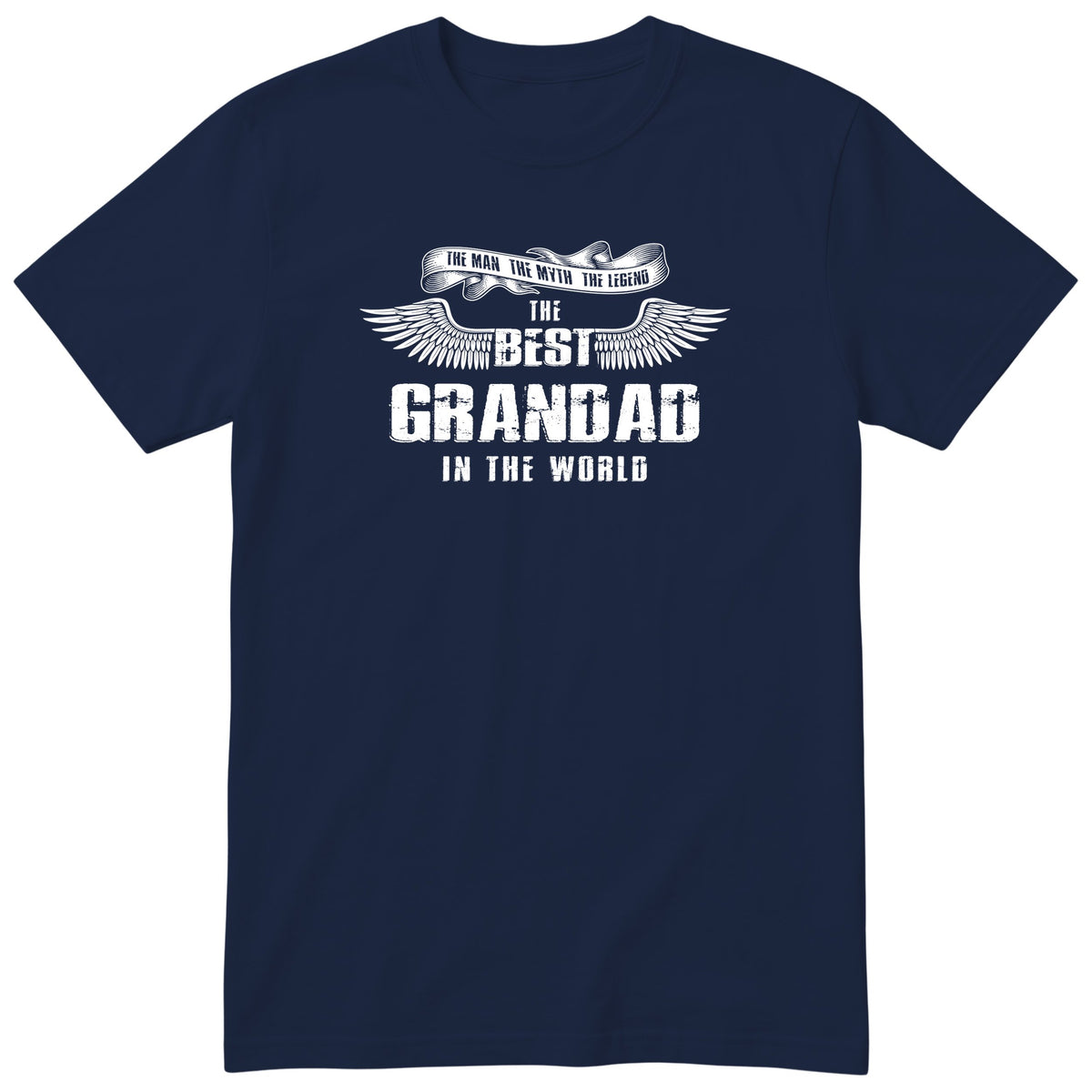 Navy The Best Grandad In The World wings t-shirt - the man, the myth, the legend, gift for grandad