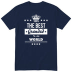The Best Grandad In The World t-shirt - navy, funny gift from grandkids