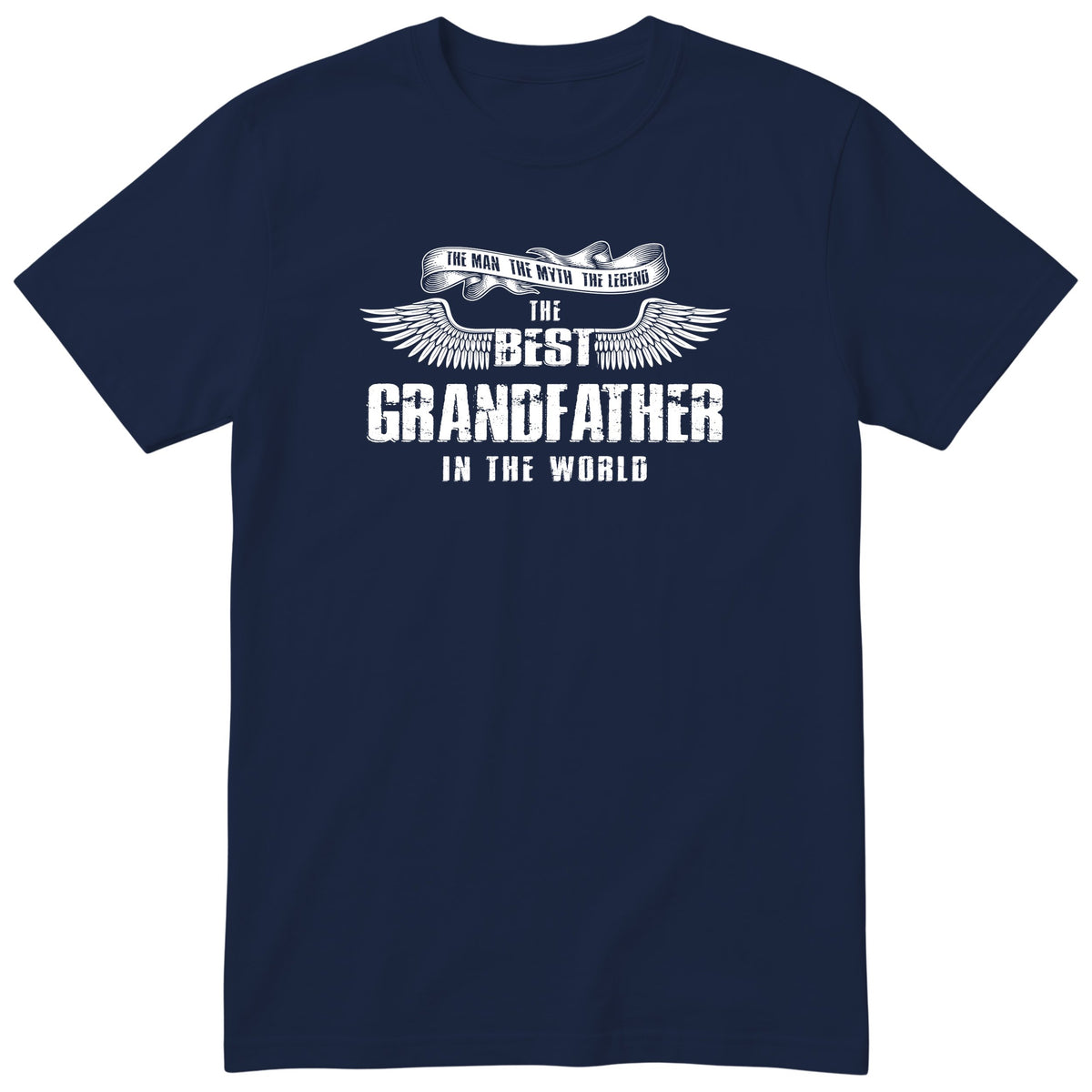 Navy The Best Grandfather In The World wings t-shirt - the man, the myth, the legend, gift for grandfather