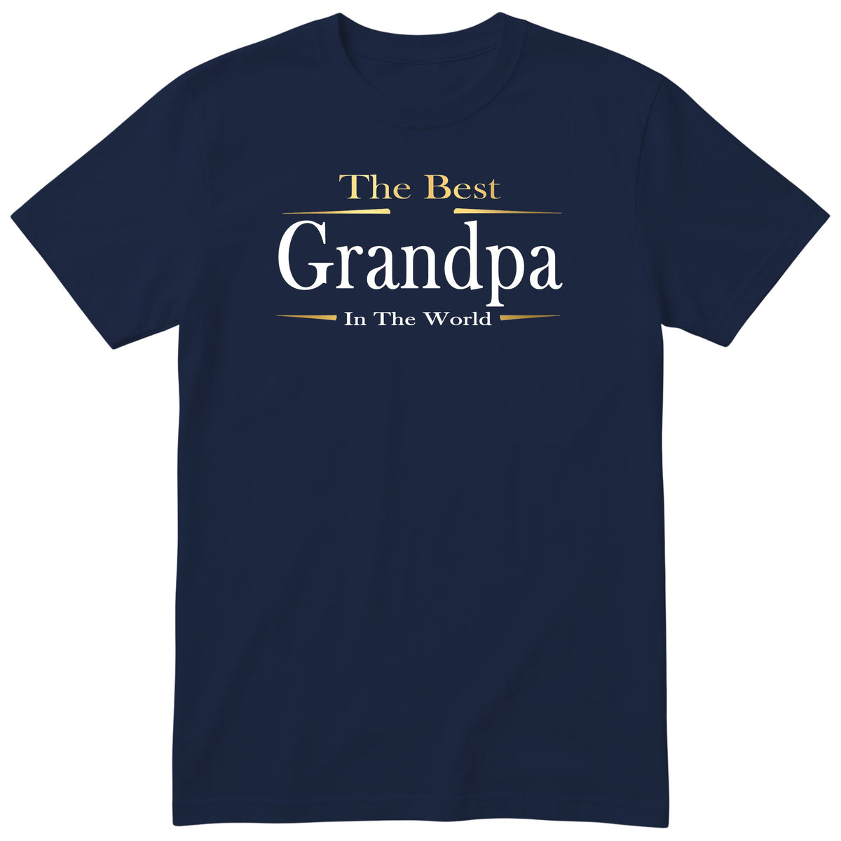 Navy The Best Grandpa In The World Exclusive t-shirt with gold lettering - family gift for grandpa, English print