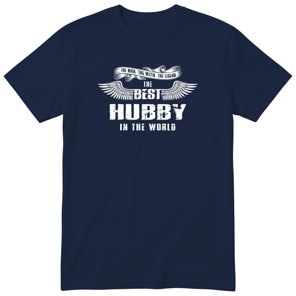 Navy The Best Hubby In The World wings t-shirt - the man, the myth, the legend, gift for husband
