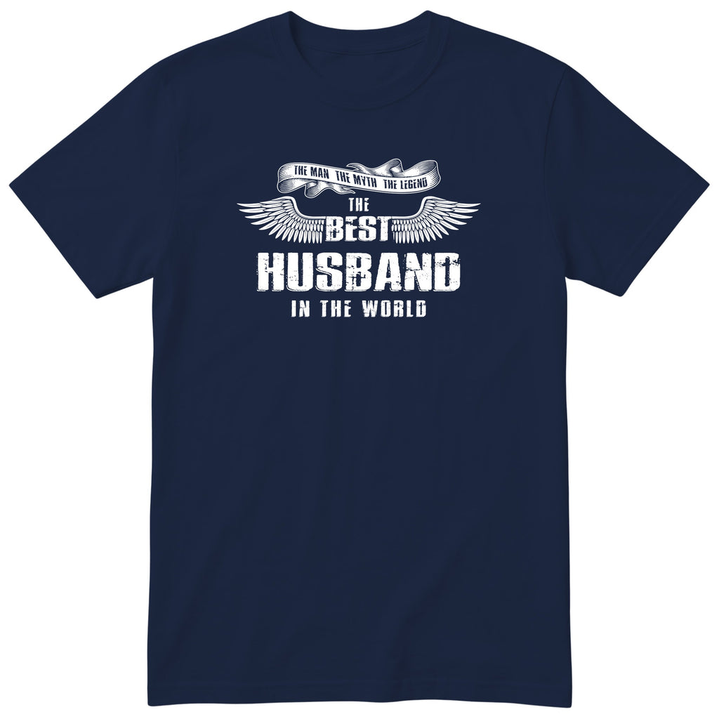 Navy The Best Husband In The World wings t-shirt - the man, the myth, the legend, gift for husband