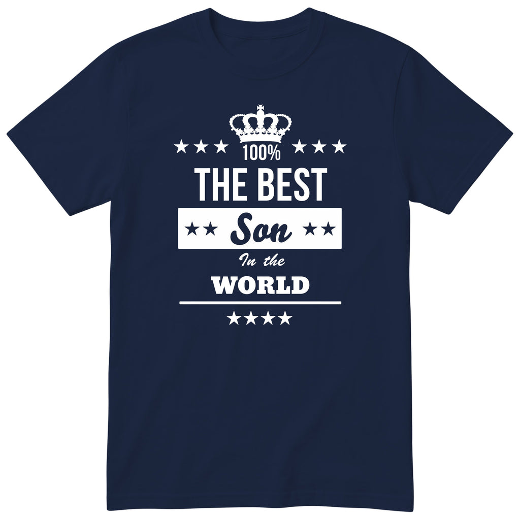 The Best Son In The World t-shirt - one-colour crown badge design, gift for son