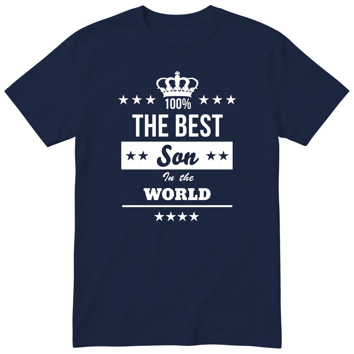 The Best Son In The World t-shirt - one-colour crown badge design, gift for son