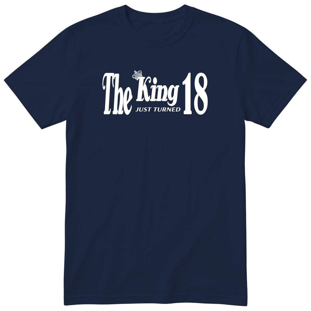 The King Just Turned 18 navy t-shirt