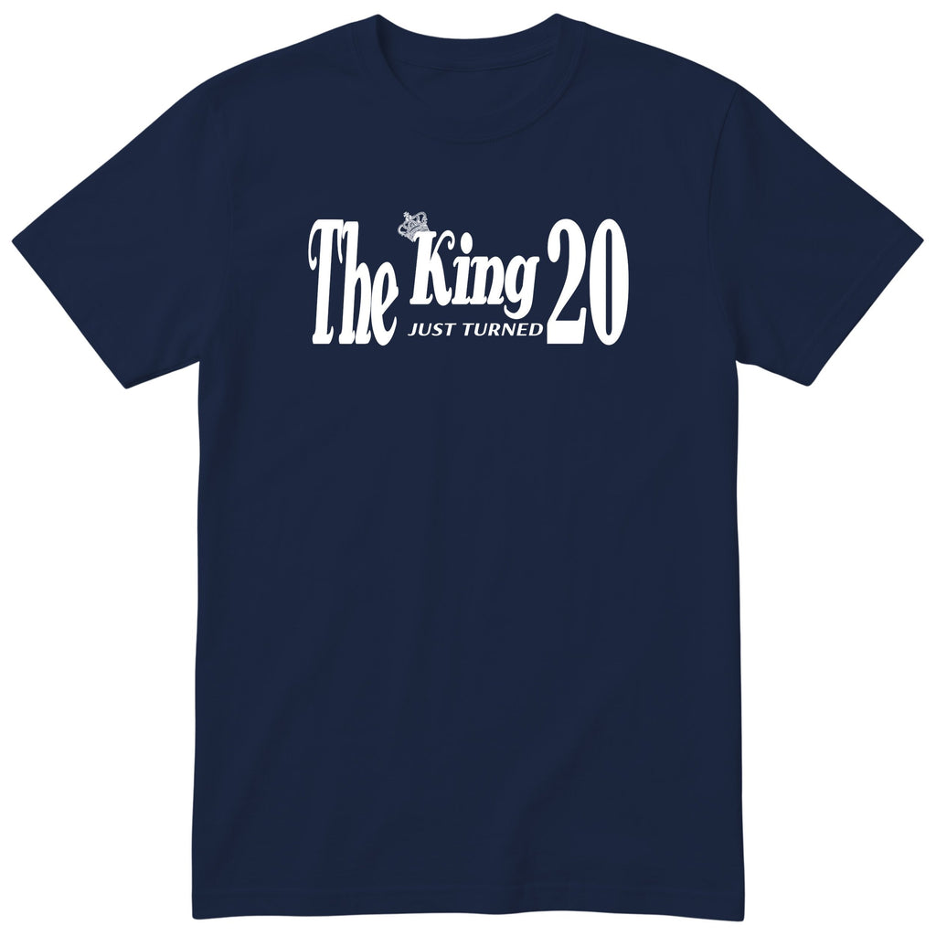The King Just Turned 20 navy t-shirt