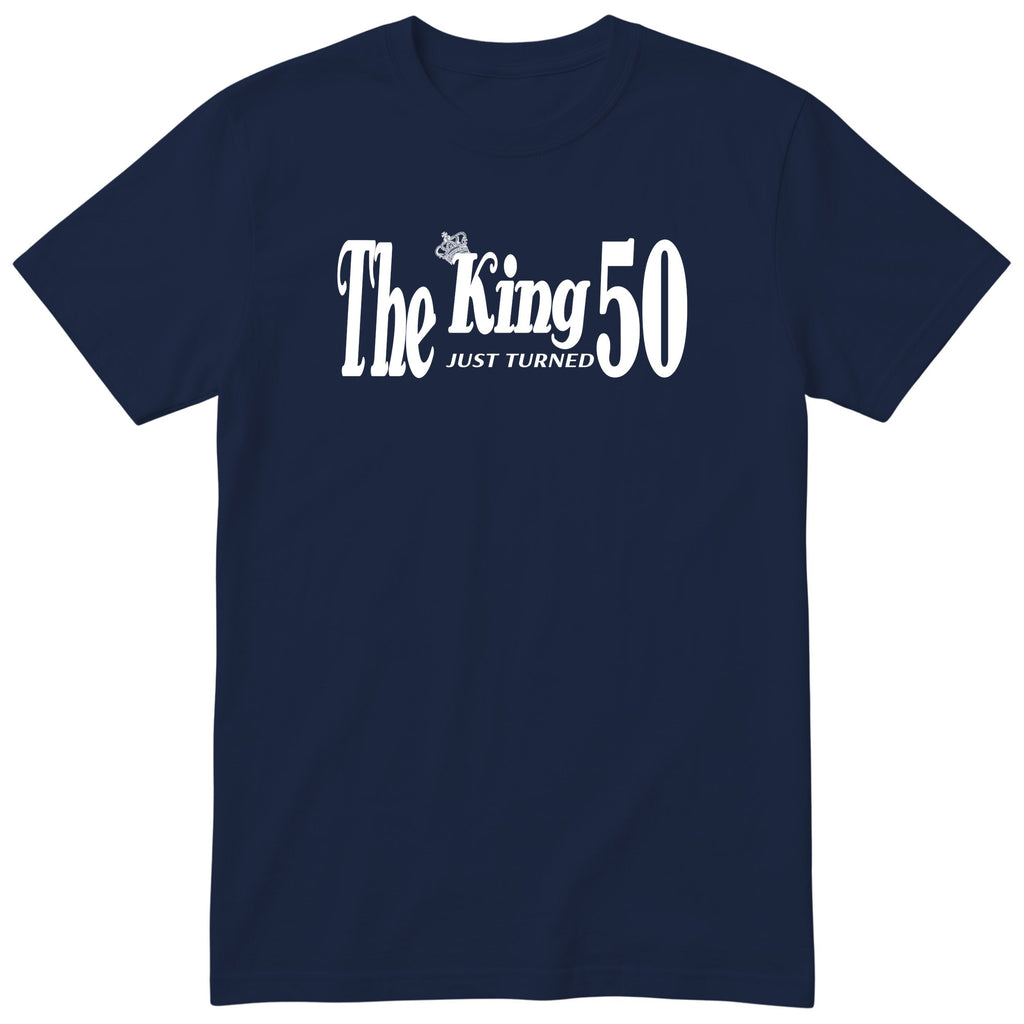 The King Just Turned 50 navy t-shirt