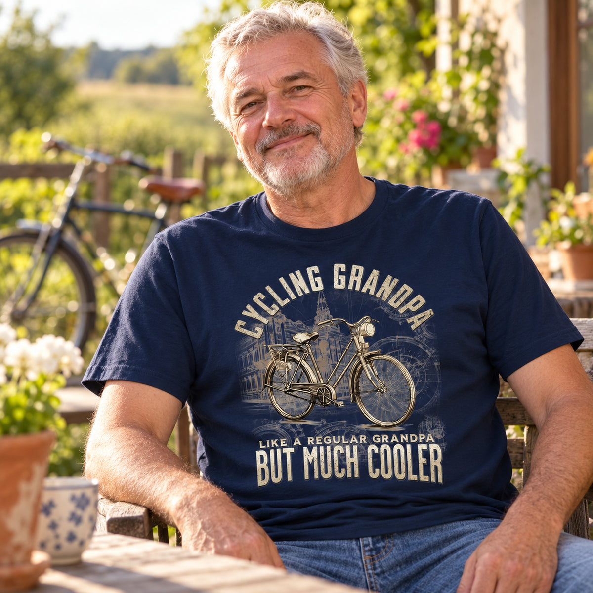Cycling Grandpa Vintage - Prezent dla Dziadka od Wnuków