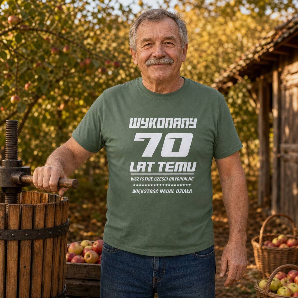 Wykonany 70 Lat Temu - Koszulka Męska na 70 Urodziny
