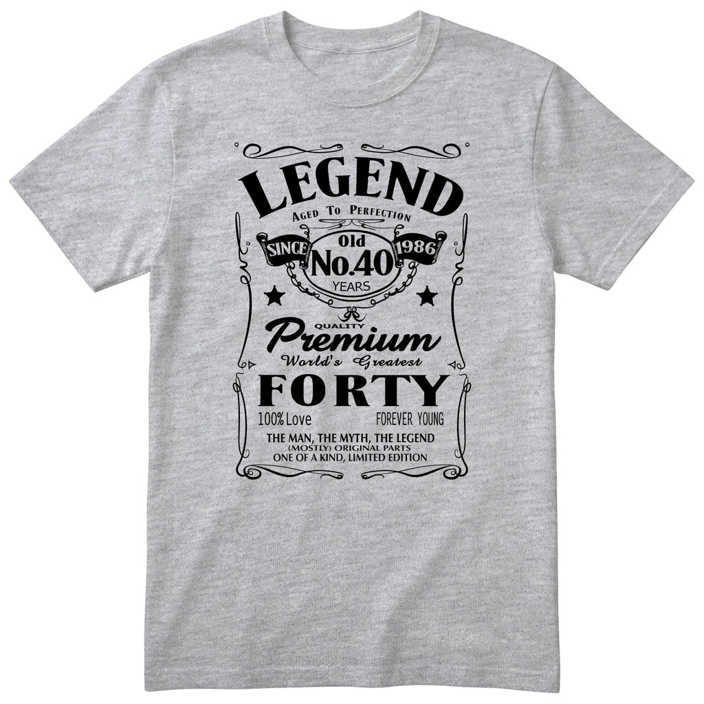 Legend 40th Birthday T-Shirt Men - Heather Grey