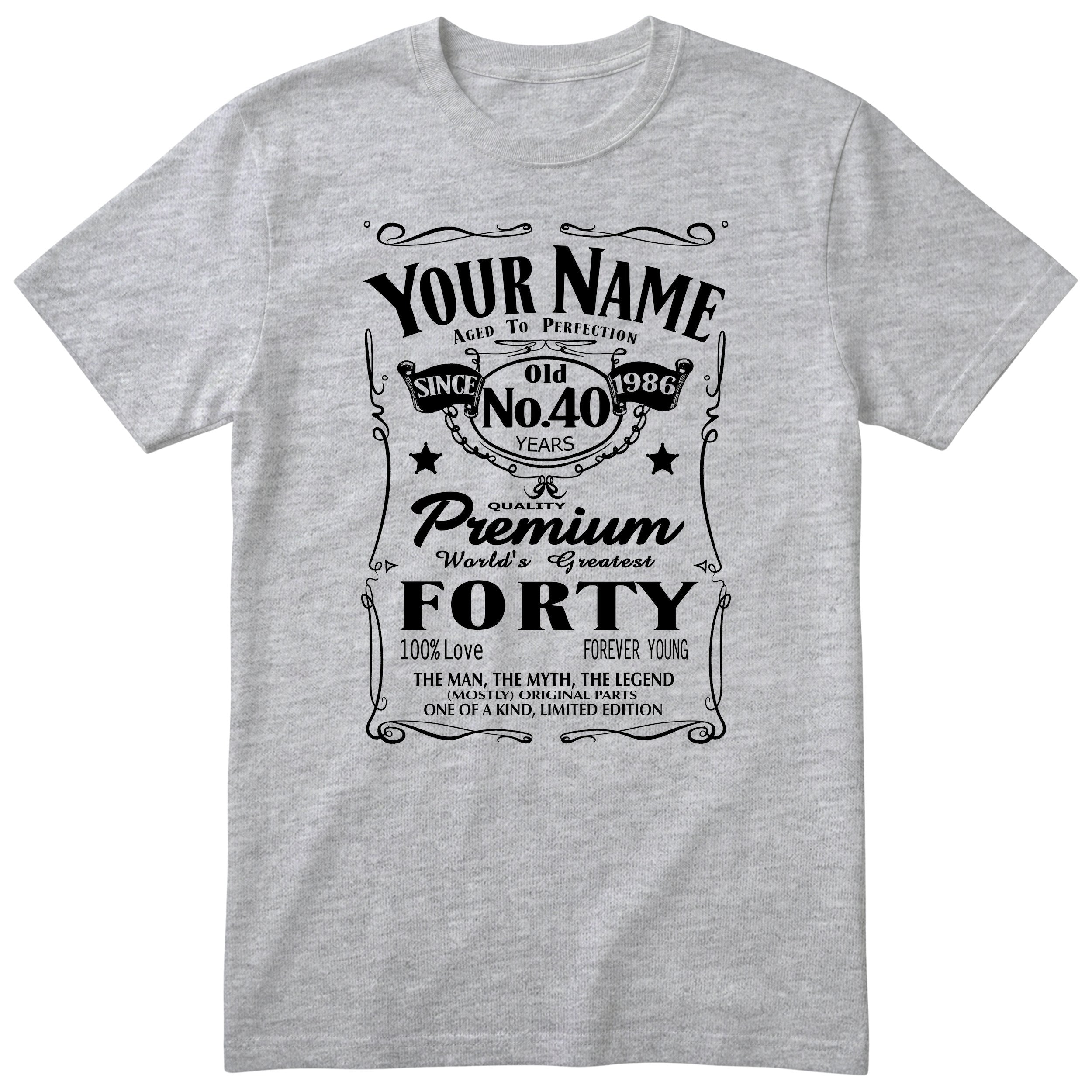Personalised 40th Birthday T-Shirt - Aged to Perfection Gift for Him